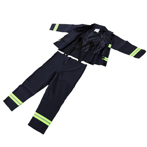 Heavy Duty Fire Retardant Work Suit With Aramid Insulation And High Visibility Design laid out showing jacket and pants.