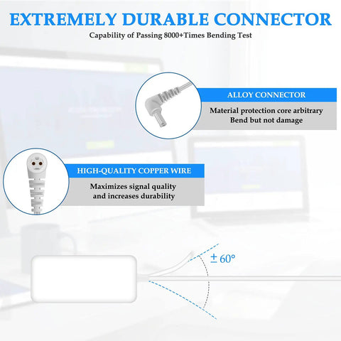 Diagram of durable connector for 15V Hand Vacuum Charger For Black And Decker Dusbuster Handheld Vacuums Replacement Power Adapter Cord