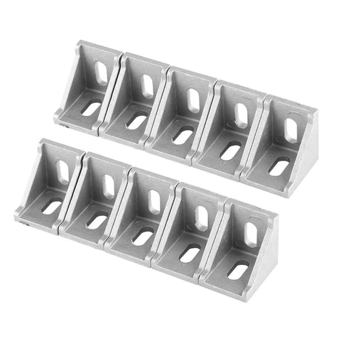 Built Tough Aluminum Alloy L Shaped Corner Brackets Set Right Angle Furniture Fasteners 10 Pcs Heavy Duty Mounting Supports