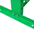 Base of 6 Ton H Frame Hydraulic Shop Press With Adjustable Working Table, Plates, And Height, Green Benchtop Garage Press