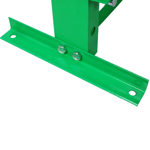 Base of 6 Ton H Frame Hydraulic Shop Press With Adjustable Working Table, Plates, And Height, Green Benchtop Garage Press