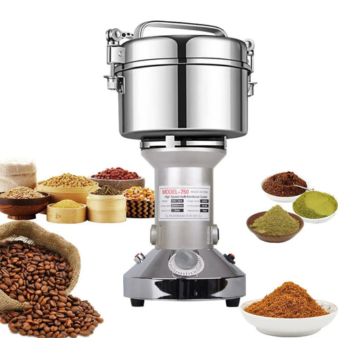 Powerhouse 2000W Grain Mill Grinder 750g High Speed Electric Stainless Steel Pulverizer for dry spices and grains