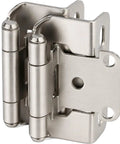 Brushed Nickel One Half Inch Overlay Cabinet Hinges Self Closing Semi Wrap Face Frame For Cabinet Doors Fifty Pack Example