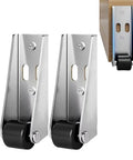 Heavy Duty Vertical Track Roller Wheels For Sliding Barn Doors And Home Cabinets Anti Wobble Bottom Guide Casters Pack Of Two close-up view.