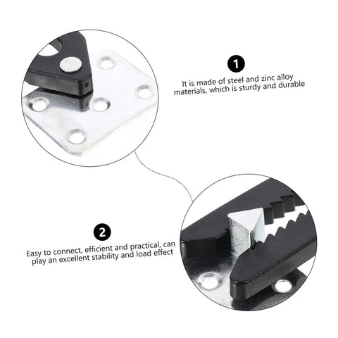 Close-up of 10 Pack Heavy Duty Sectional Sofa Connectors Modular Snap Hook showing steel and zinc alloy material.