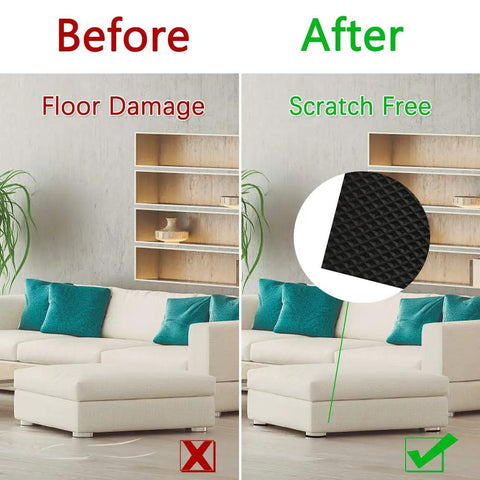 Non Slip Furniture Pads Eight Pack, 6 Inch Grippers For Hardwood Floors, Self Adhesive Rubber Furniture Feet, Anti Slide Protectors That Stop Couch Skidding On Tables, Chairs, Beds And Appliances
