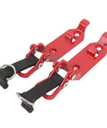 Two Pack Heavy Duty Roof Rack Shovel Holder With Metal Rubber Clamp Mount for car, truck, garage; red zinc alloy and rubber clamps.