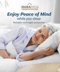 Woman sleeping peacefully on a bed with Heavy Duty Disposable Underpads 23X36 Inch 120 Pack With Sap Absorbency For Incontinence Or Puppy Training Waterproof Leak Proof Bed Pads To Keep Your Mattress And Furniture Bone Dry For Adults.