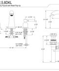 Technical diagram of Oil Rubbed Bronze 8 Inch Widespread Bathroom Faucet With Deck Mount Durable Brass And Zinc Alloy Construction