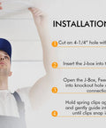 Man installing Six Pack 4 Inch Ultra Thin LED Recessed Ceiling Light With Junction Box 5 Color Temperature.