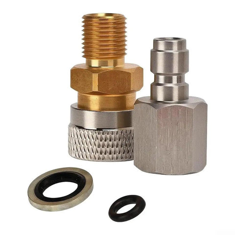 Top Shelf Quick Connect Filling Charging Hose With 1/8 Inch Thread High Pressure Pneumatic Air Line male and female couplers with seals.