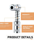 90 Degree Grease Coupler Adapter For Heavy Duty Grease Guns 3 Jaw Spring Lock Steel Fittings Rugged Lubrication Tool product details