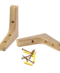 Solid Wood Shelf Brackets Set Of Two L Shape Corner Supports With Mounting Screws For Easy Install 3.74x3.74x0.79 Inches