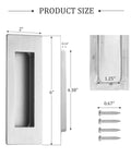 Pocket Door Pull And Edge Pull Set In Brushed Nickel, 6 Inch Handles, dimensions and screws included, 304 Stainless Steel