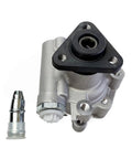 Heavy Duty Power Steering Pump For Porsche Cayenne V8 2002 To 2007 showing metal body and connection port.