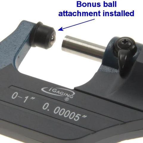Close-up of 0-1 Inch Digital Micrometer With Large Display, Inch And Metric Readout, Absolute And Incremental Modes, USB SPC Output