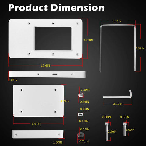 Dimensions of Quick Release Mounting Bracket Kit For Xi Series Trolling Motors Xi3 Xi5 Replacement Part 8M0092063 shown