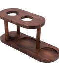 Keep It Real And Fresh With This 14 6 Inch Solid Wood Pour Over Coffee Station Stand, features circular cutouts for carafes.
