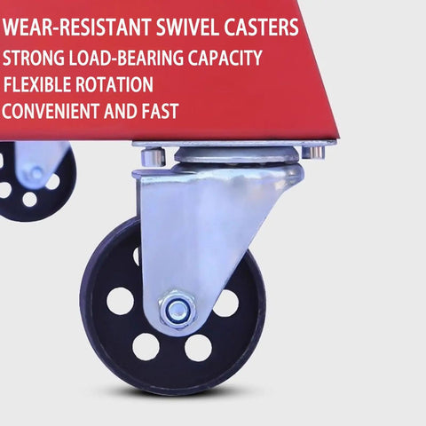 Heavy Duty 2 Ton Folding Hydraulic Engine Hoist With Telescopic Boom And Six Durable Casters wheel detail with strong load-bearing capacity.