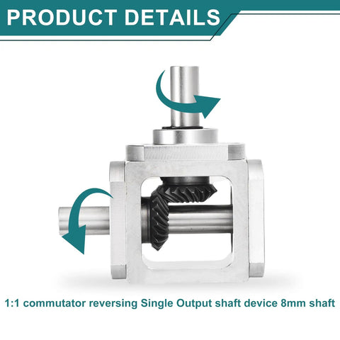 Right Angle Bevel Gearbox 1 To 1 Ratio With Single Output Shaft, 20 Tooth Bevel Gear, Aluminum Frame, DIY Mechanical Module, 10mm Shaft