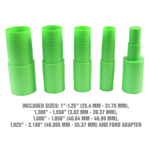 5 Piece Transmission And Transaxle Plug Set With Leak Proof Stepped Design For Universal Fit In Most Domestic And Import Vehicles Includes Side Gear Centering Pin And Seals From 1 Inch To 2.18 Inches displayed with size ranges