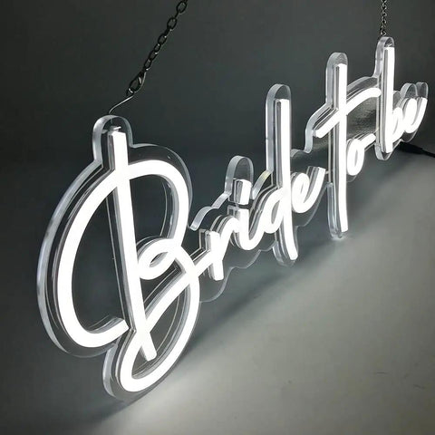 Neon LED Bride To Be Sign For Wedding Party Decor, Dope Bachelorette Bridal Shower Wall Light, 56x21cm on acrylic base