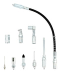 Nine Piece Grease Gun Tip Set With Universal Couplers For All Grease Lubrication Jobs Includes 15.5 Inch Flexible Hose