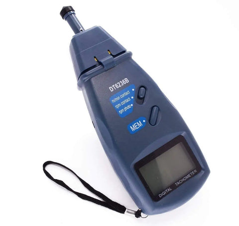 3-In-1 Tri-Mode RPM Tachometer With Laser Non Contact And Photo Tachometer, Digital Tach Meter, Surface Speed And Distance Gauge For Four Wheels, High Precision RPM Readout, Go-To Tool For Quick Readouts, blue handheld plastic