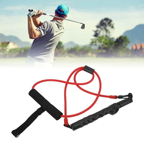 Golf Swing Trainer Resistance Band With Adjustable Ring And 360 Degree Rotating Buckle for home practice, latex strength training