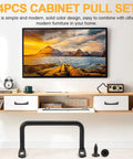 Matte Black 4 Inch Cabinet Pulls 4 Pack With Screws Modern Iron Drawer Handles shown against a modern furniture setup