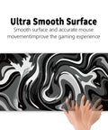 XL Gaming Mouse Pad With Stitched Edges, Black And White Desk Mat, Extra Large 31.5 By 15.8 Inches, Anti Slip Rubber Base