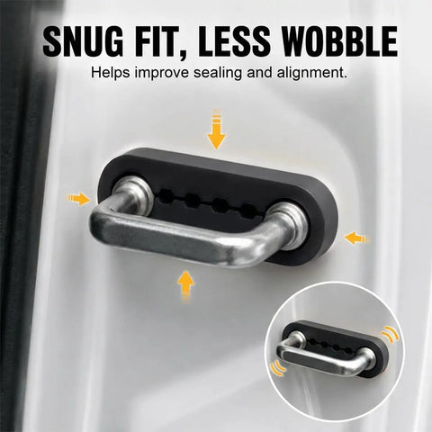 Close-up of Road Ready Car Door Latch Cover Pads Heavy Duty Silica Gel Shock Absorbers improving sealing and alignment.