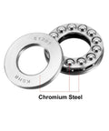 Thrust ball bearings, chrome steel, 25×47×15 mm, 2 pcs, front view