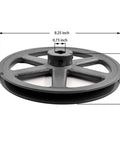 Three Quarter Inch Bore V Belt Pulley With Eight And A Quarter Inch Outer Diameter One Groove Cast Iron Sheave side view