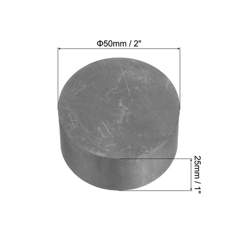 Round Graphite Block Disk Ingot High Purity Graphite Electrode Plate Sheet 50x25mm Pack Of 2 For Melting Casting Electrolysis And Lab Use