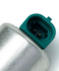 Close-up of Chelsea 380123-12 Hydraulic Solenoid Valve electrical connector with green plastic housing for Powershift PTO systems
