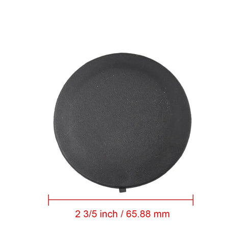 Rear Bumper Tow Hitch Ball Hole Cover For Dodge Ram 1500 Through 3500 2003 2020, round black cover with size 2 3/5 inch, top view
