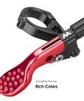 Dropper Post Lever For Mountain And Road Bikes Adjustable Seatpost Remote For 22.2mm Handlebars, red ergonomic design, black finish.