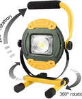 30W Portable Floodlight, Led Construction Flood Lights Outdoor Waterpr with rotating handle for versatile lighting angle.