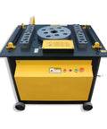 Badass Industrial Grade CNC Automatic Rebar Bender Rock Solid Steel Bar Bending Machine top view with control panel and rollers.