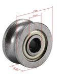 10Pcs U Groove Belt Pulleys For Track Linear Motion System, Heavy Duty Deep Metal Guide Wheel With U Groove Bearing, 4mm bore, 13mm OD