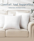 Premium Outdoor Pillow Inserts Pack Of 2 Square 18 By 18 Inches Water Resistant Polyester Throw Pillows On Couch