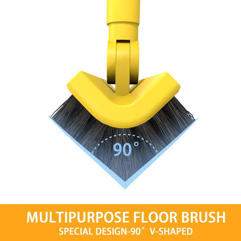 Close-up of 90° V-shaped grout brush from Multi Purpose V Shaped Grout Brush And Floor Squeegee Set With 16.9 Inch Long Handles