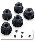 48P Pinion Gear Set For One Tenth RC Car With 3.175mm Shaft Hole Includes 18T 19T 20T 21T 22T 48 Pitch Motor Gears Upgrade Kit With Screwdriver 5 Pack
