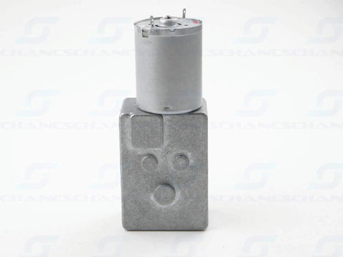 DC Worm Gear Motor 370WG 12V 0.6 RPM Reversible Rotation, shown with zinc alloy aluminum housing.