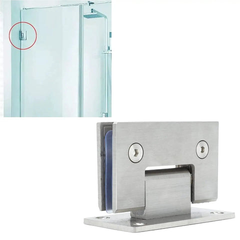Heavy Duty Stainless Steel Door Hinges Set Of 2 Rock Solid 90 Degree Corner Brackets For Closet Cabinet And Bathroom with detailed view.