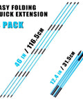 Foldable 40 Inch Golf Alignment Sticks 4 Pack Dope Drill Set for Posture Correction and Dead On Shot Accuracy Training Aid Blue Versatile