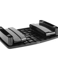 Height Adjustable Monitor Stand Riser With Storage Organizer For Ergonomic Slick Desk Setup Supports Monitors And Laptops Up To 22 Lbs Space Saving Black Finish, side view