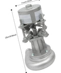 Off Grid Ready 500W Micro Hydroelectric Generator, 110V Output, aluminum alloy, dimensions marked, side view.