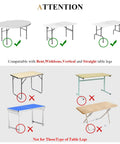 Heavy Duty Adjustable Table Risers And Leg Extenders Four Pack showing compatible and incompatible table leg types.